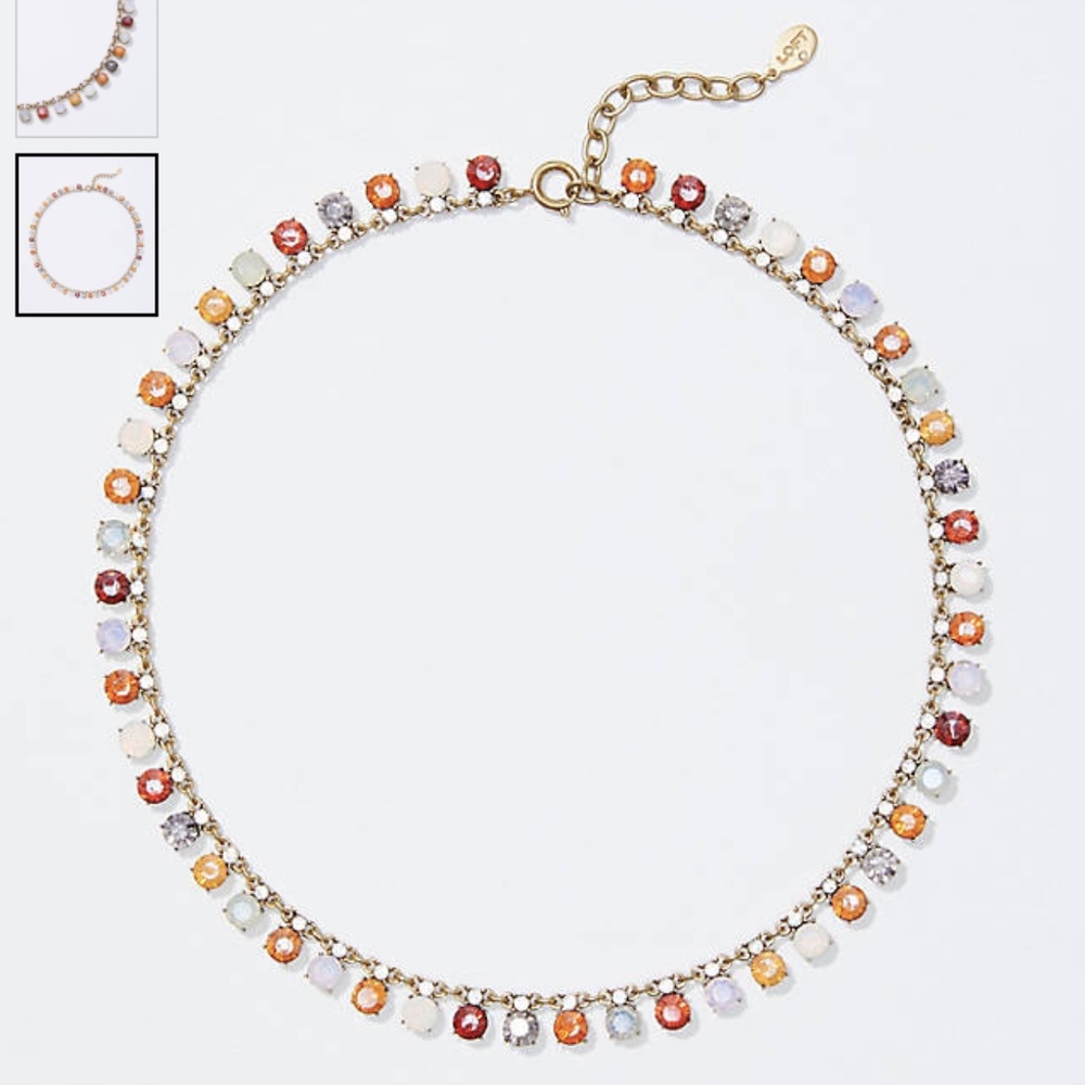 Loft Mixed Crystal Statement Necklace NEW